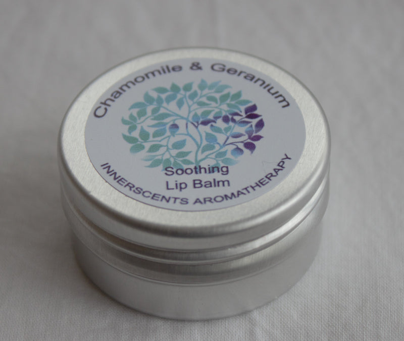 Lip Balm Soothing Chamomile and Geranium Luxury Aromatherapy - Innerscents Aromatherapy