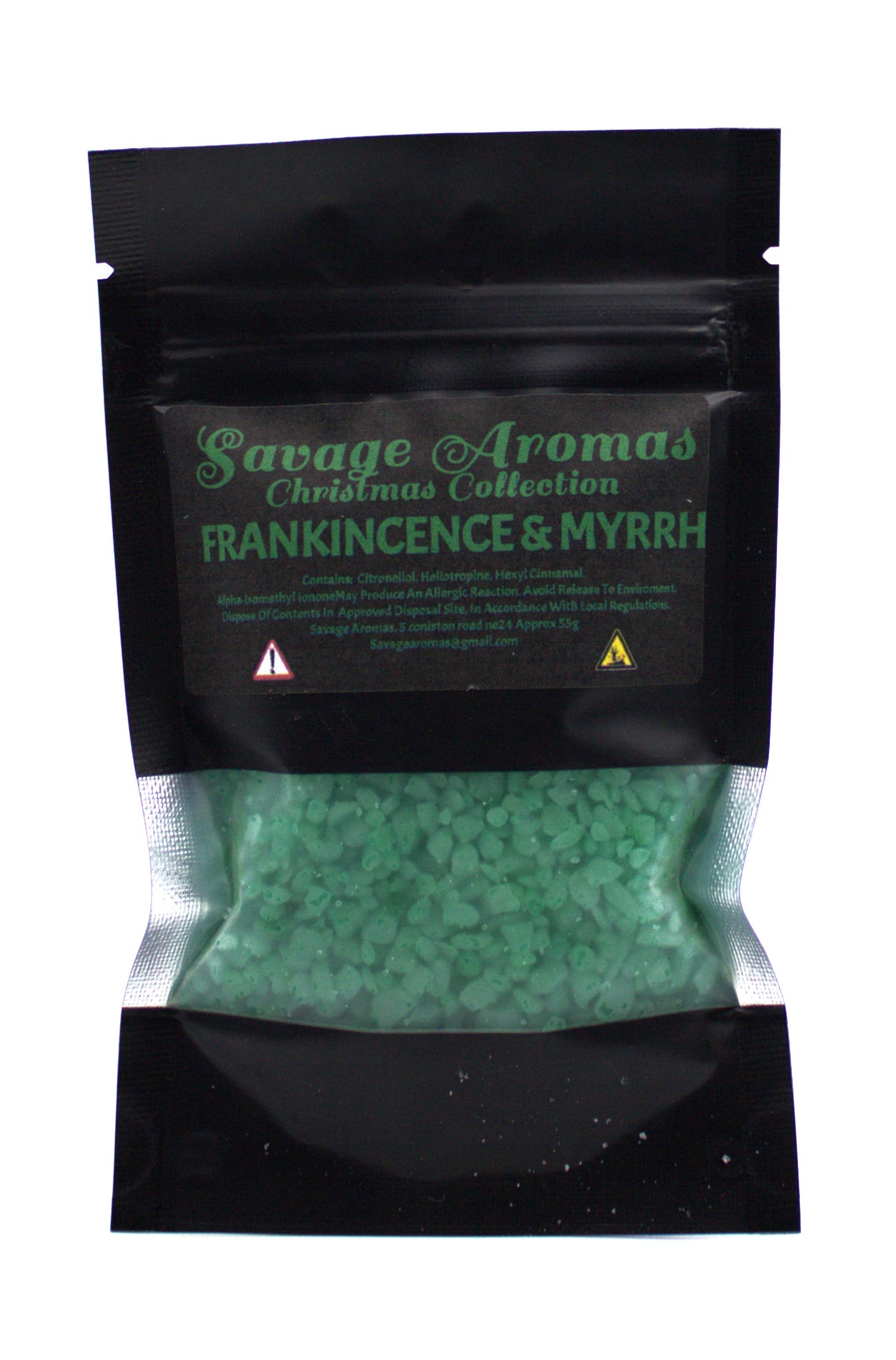 Set of Three Christmassy Sizzlers - Gingerbread House, Frankincense and Myrrh and Rosemary Bay Wreath