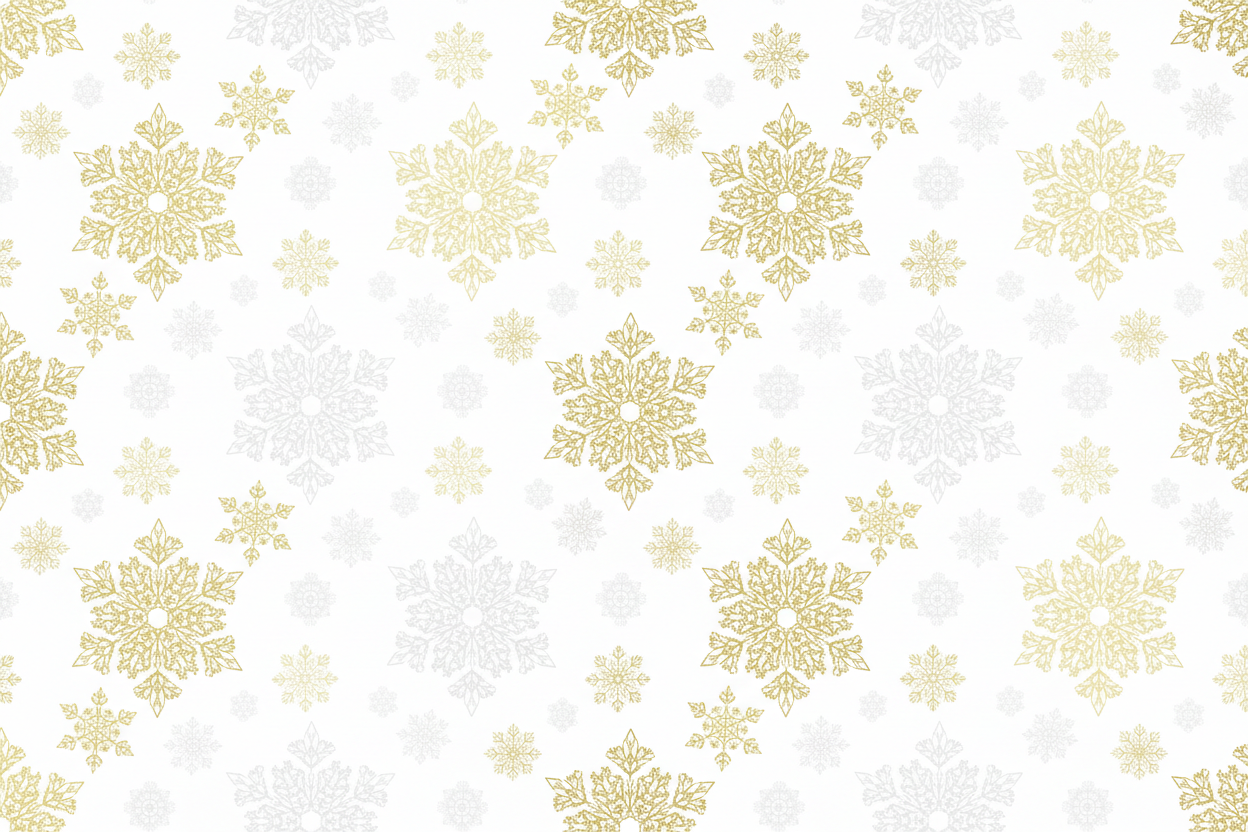 gold and white snowflakes