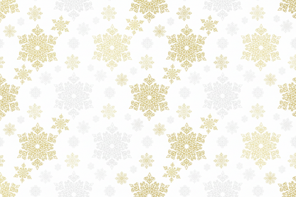 gold and white snowflakes